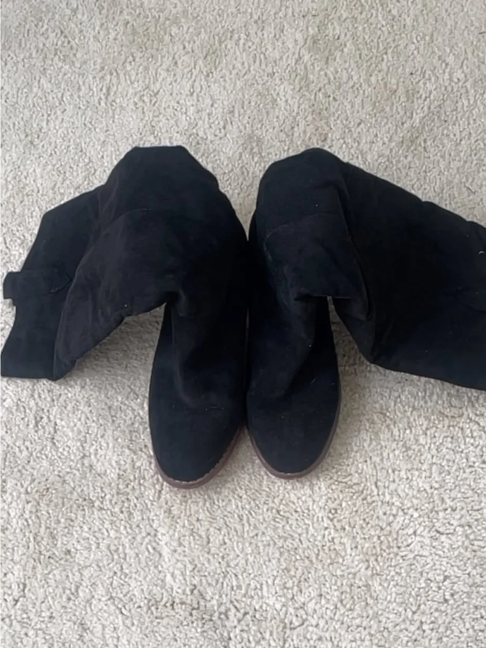 Women's Black Over-The-Knee Block Heel Boots